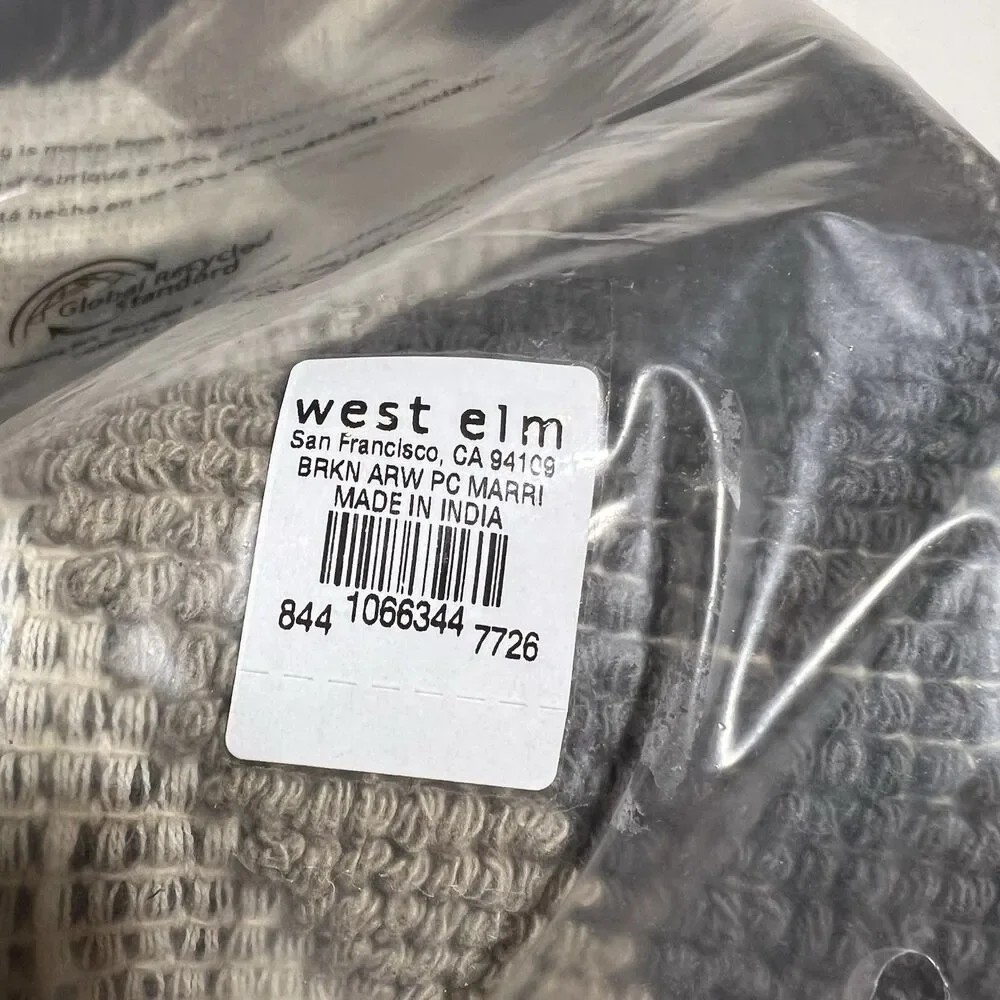 West Elm Broken Arrow Lumbar Pillow Cover 14”x36” Platinum Gray New